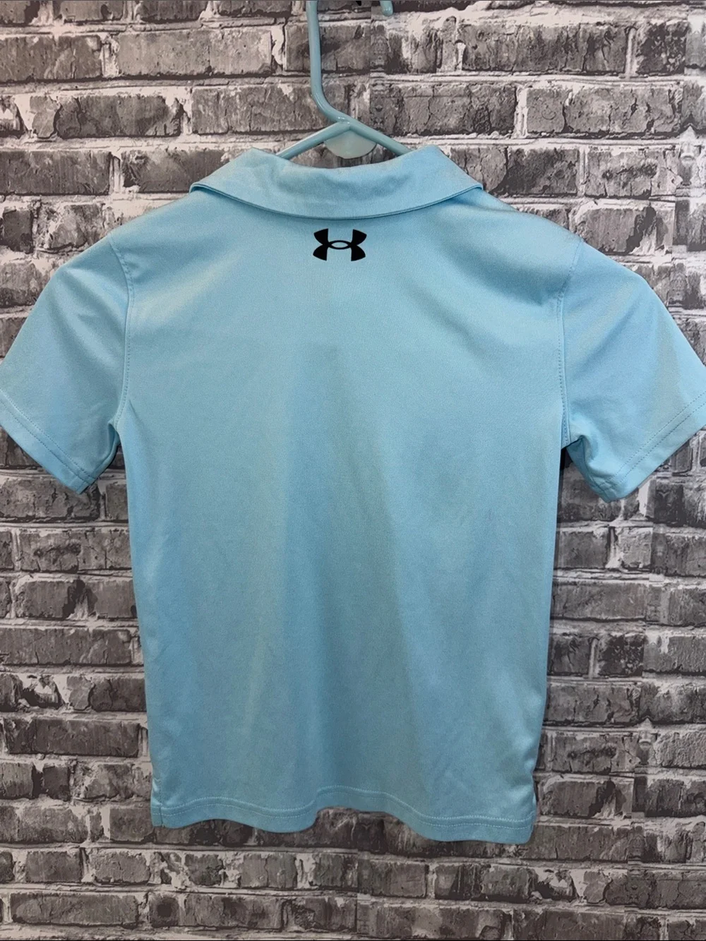 Under Armour Light Blue Boys' Polo with Black Logo